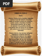 Himno al Cusco: Letra y Origen | PDF | Andes | Símbolos nacionales