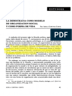 La democracia como forma de organización social y vida