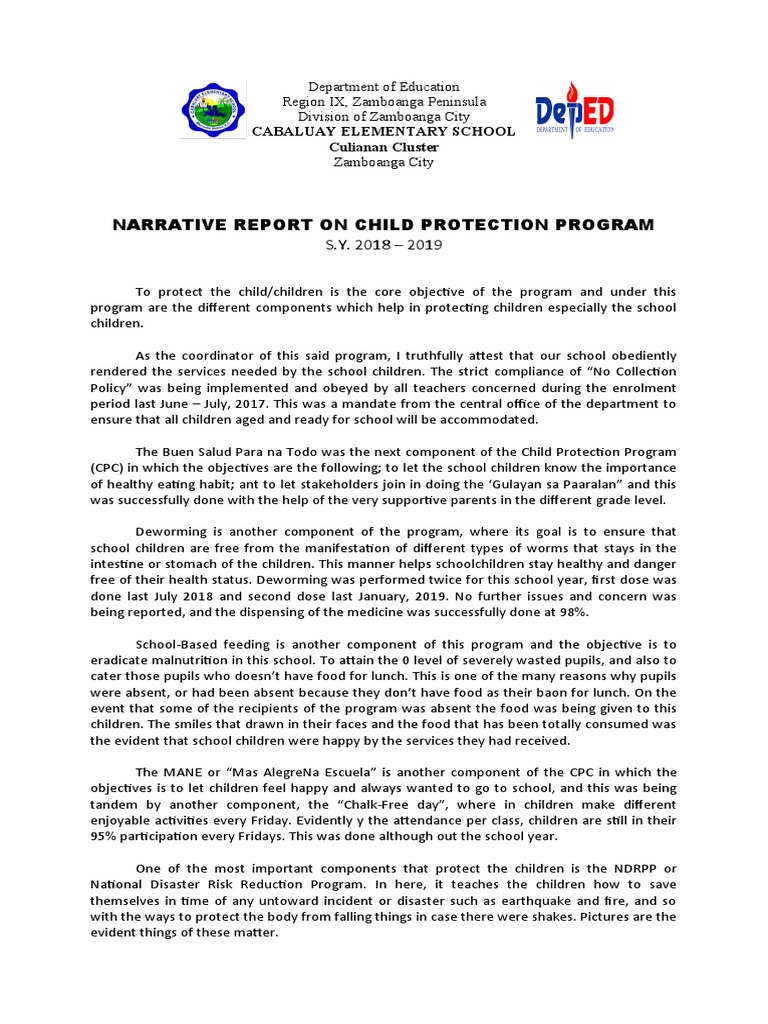Child Protection Program Overview 2018-2019 | PDF | Foods | Health Sciences