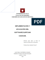 Implementacion y Aplicacion Del Software Surfcam Cad Cam