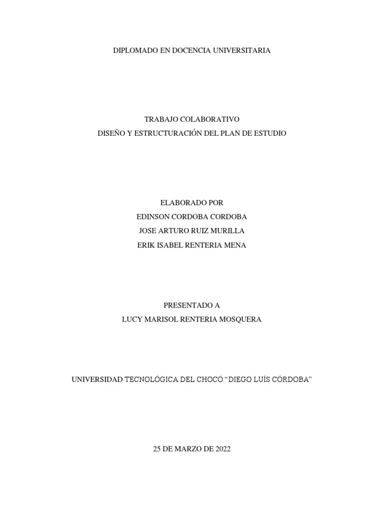 Diseño Curricular en Educación Superior | PDF | Plan de estudios ...