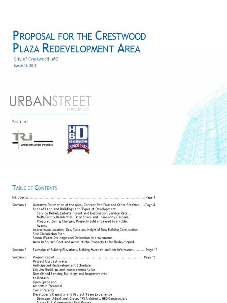 Crestwood Plaza Redevelopment Proposal | PDF | Commercial Property ...