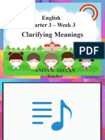 English Quarter 3 - Week 3: Clarifying Meanings