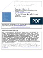 Diplomacy & Statecraft: To Cite This Article: Stuart Murray (2012) The Two Halves of Sports-Diplomacy, Diplomacy &