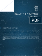 Rizal in The Philippines 1887-1888