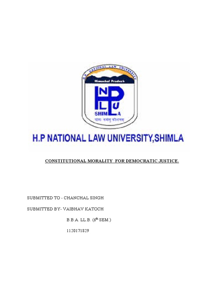 Constitutional Morality in Democracy | PDF | Judicial Review | Morality