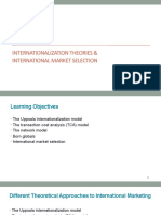 Internationalization Theories & International Market Selection