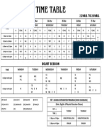 Morning Time Table