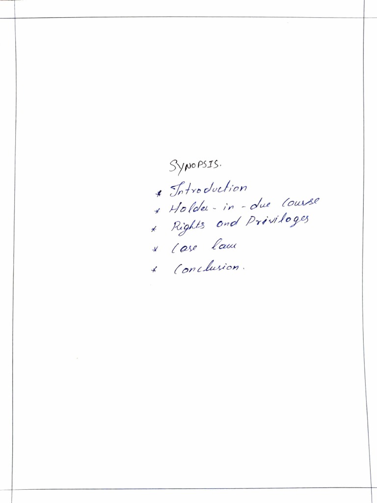 Holder in Due Course PDF