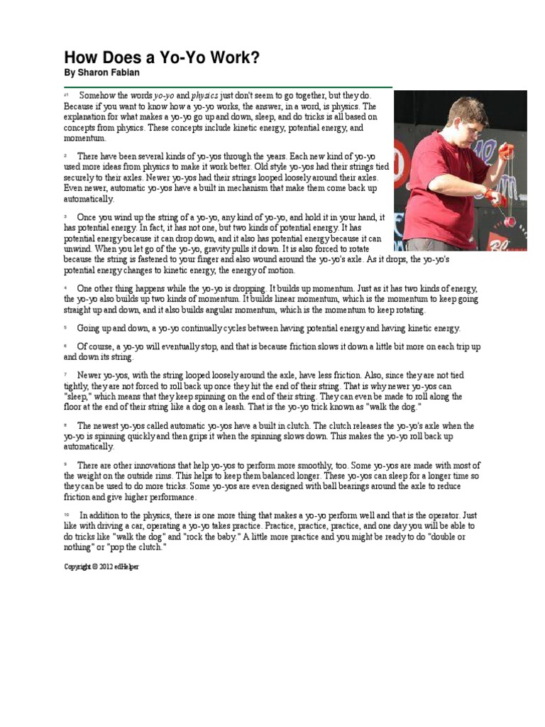 7How Does A YoYo Work PDF Physics Mechanics