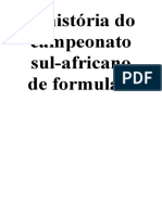 A História Do Campeonato Sul-Africano de Formula 1