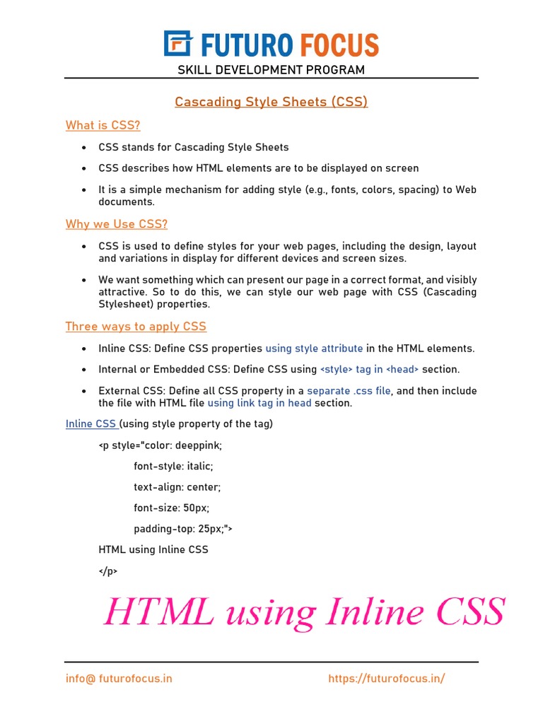 CSS Fundamentals | PDF | Html Element | Html