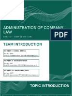 Administration of Company LAW