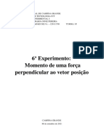 Relatorio - Momento de uma força perpendicular ao vetor posiçãoMomento de uma força perpendicular ao vetor posição