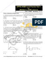 #NEET DPYQ Test Paper - 1 - Mechanics