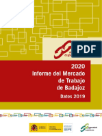 2020 Informe Del Mercado de Trabajo de Badajoz: Datos 2019