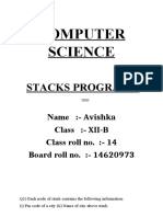 Computer Science: Stacks Programs
