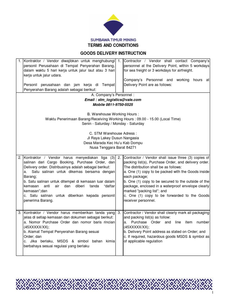3 Delivery Instruction - 4507729427 | PDF