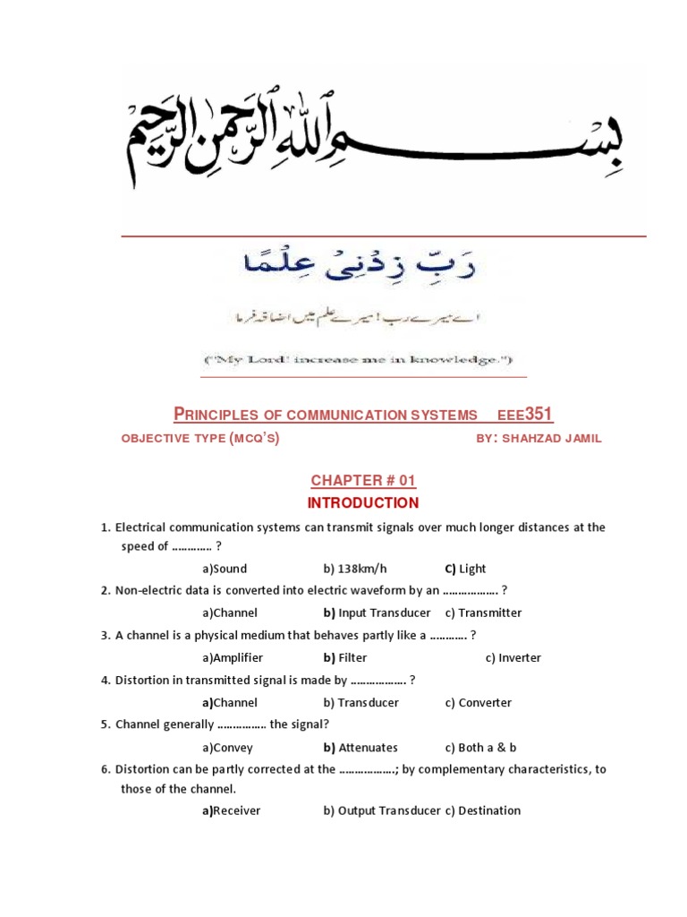 Rinciples of Communication Systems EEE: C) Light | PDF | Frequency ...