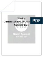 Weekly Current Affairs 25 October To 31 October 2021