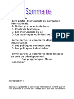 Cet Exposé Présente Le Commerce International en Tant Que Tel, Son Évolution À Travers Les Années Ainsi Que Son Importance