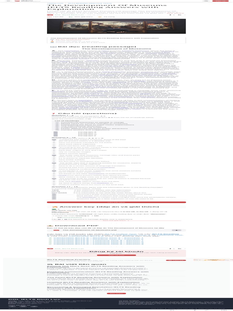 The Development Of Museums Reading Answers