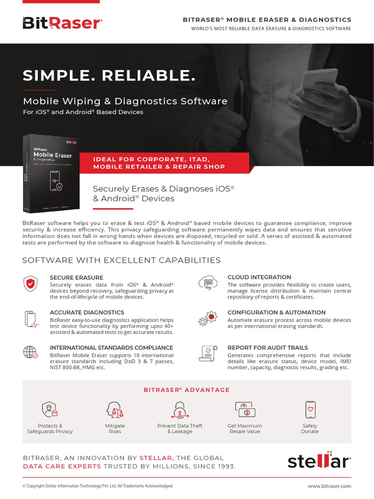 BitRaser Mobile Eraser & Diagnostics Factsheet | PDF | Mac Os | Ios