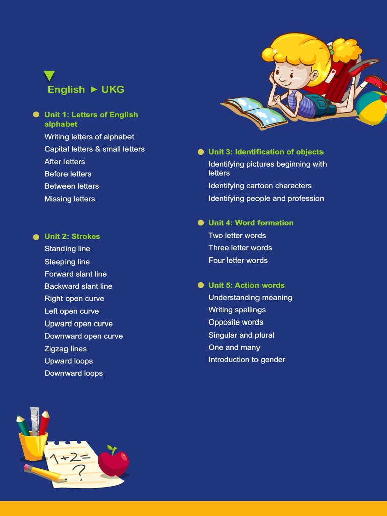 English UKG: Unit 1: Letters of English Alphabet | PDF