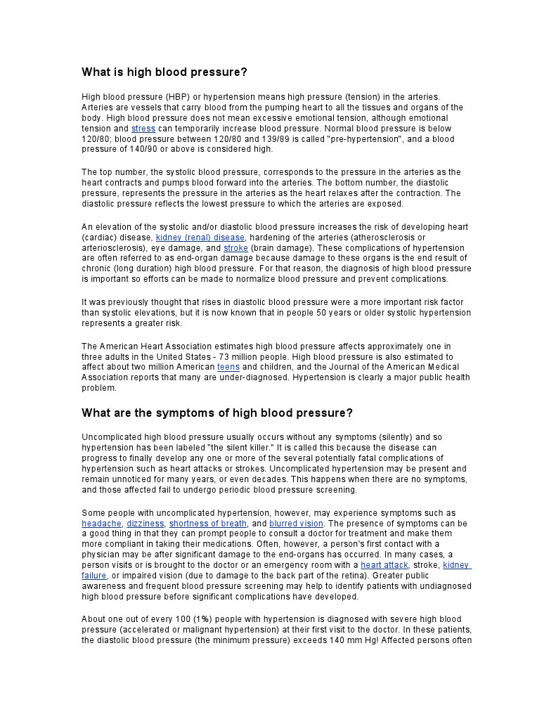 What Is High Blood Pressure | PDF | Blood Pressure | Hypertension