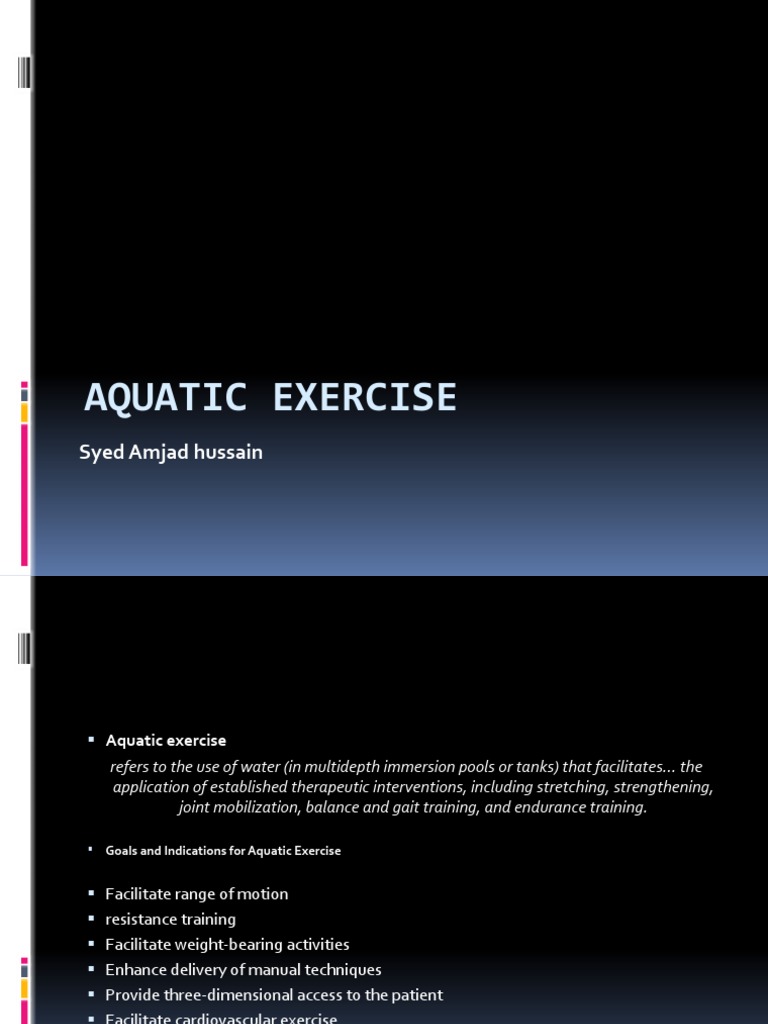 Aquatic Exercise PDF Anatomical Terms Of Motion Buoyancy
