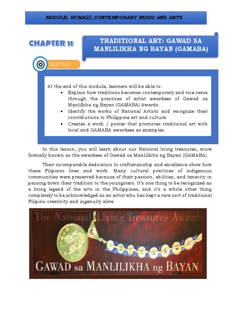 Traditional Art: Gawad Sa Manlilikha NG Bayan (Gamaba) | PDF | Weaving