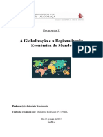 A Globalização e A Regionalização Económica No Mundo