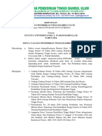 SK Peraturan Yayasan Dan Pengesahan Statuta Unwaha Tahun 2019-2020
