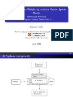 Lecture 4: Term Weighting and The Vector Space Model: Information Retrieval Computer Science Tripos Part II