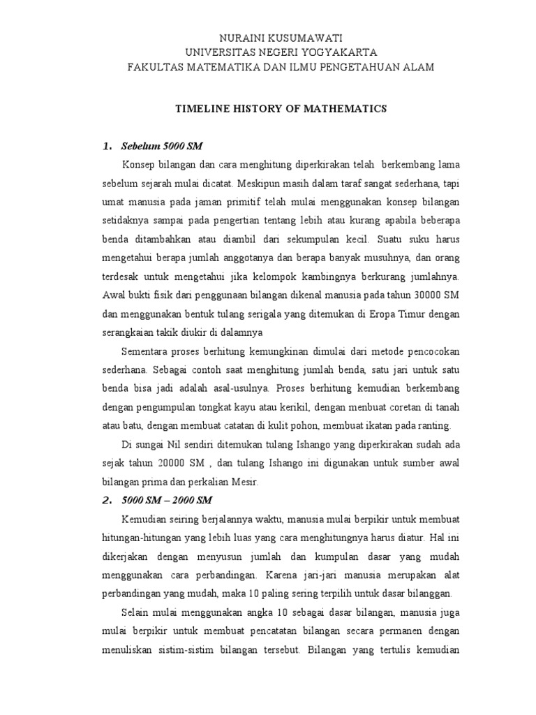 Timeline Sejarah Matematika | PDF