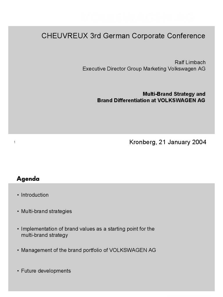 Multi-Brand Strategy at Volkswagen AG | PDF | Volkswagen | Audi