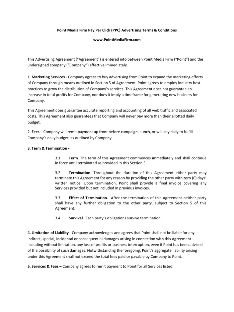PPC Terms & Conditions | PDF