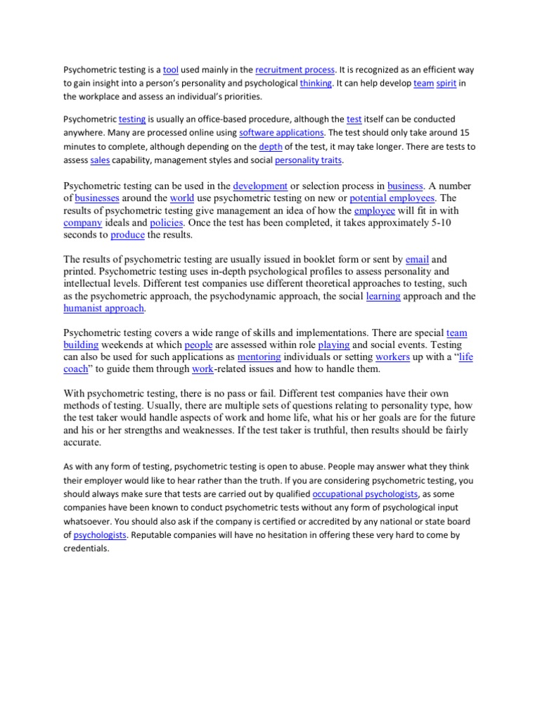 Psychometric Testing Fundamentals | PDF | Psychometrics | Test (Assessment)