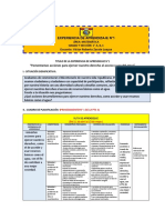 1° Sec Experiencia de Aprendizaje N°1 de Matemática 2022