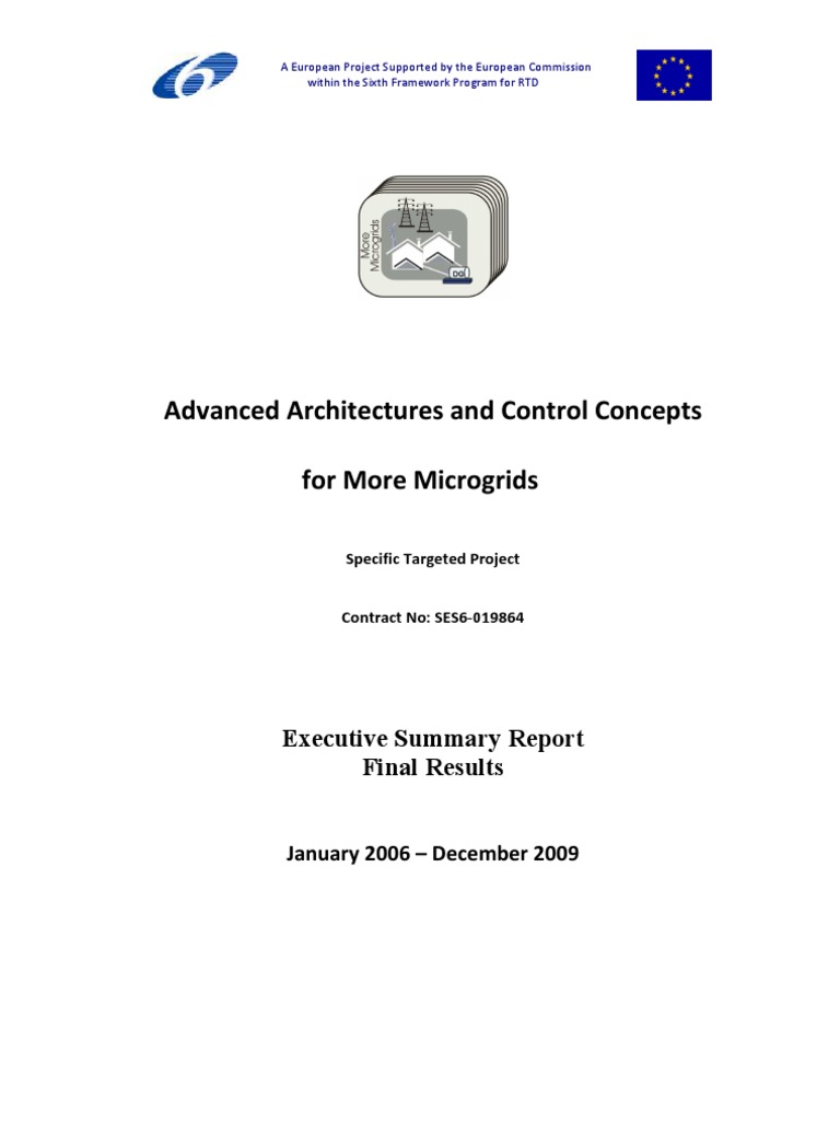 Advanced Architectures and Control Concepts For More Microgrids | PDF