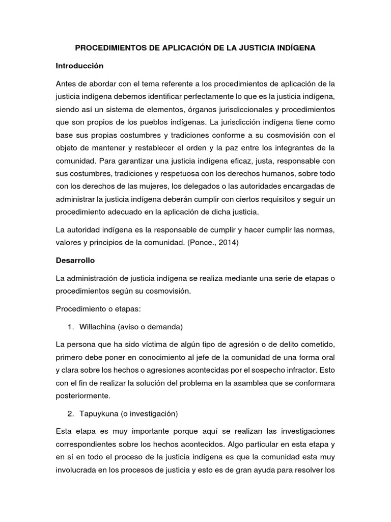 Procedimientos de Justicia Indígena | PDF | Justicia | Crimen y violencia