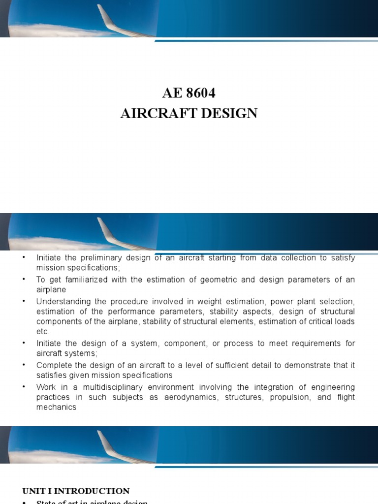 Aircraft Design Process Overview | PDF | Aircraft | Monoplane