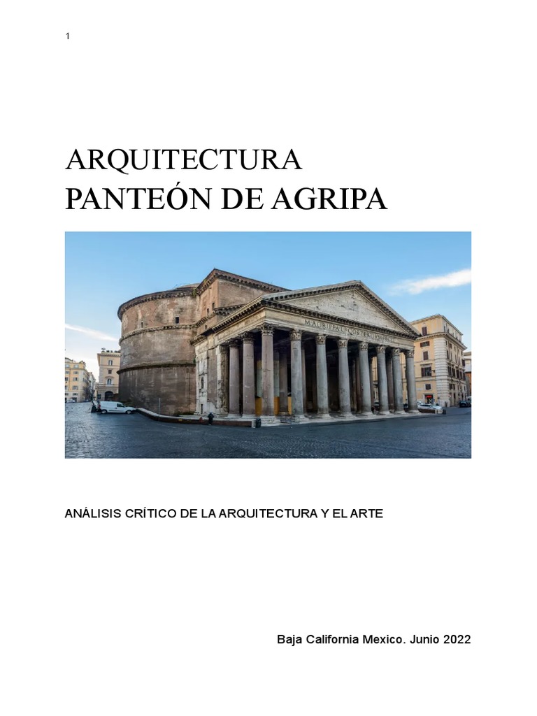 Panteon de Agripa | PDF | Hazme | Diseño arquitectonico