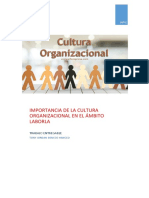 Importancia de La Cultura Organizacional en El Ámbito Laborla