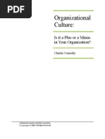 Organizational Culture:: Isitaplusoraminus in Your Organization?