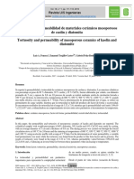 Tortuosidad y Permeabilidad de Materiales Cerámicos Mesoporosos de Caolín y Diatomita