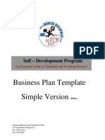 Business Plan Template Simple Version: Self - Development Program