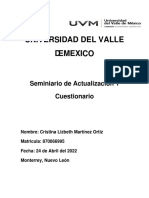 Universidad Del Valle de Mexico: Seminiario de Actualización 1 Cuestionario