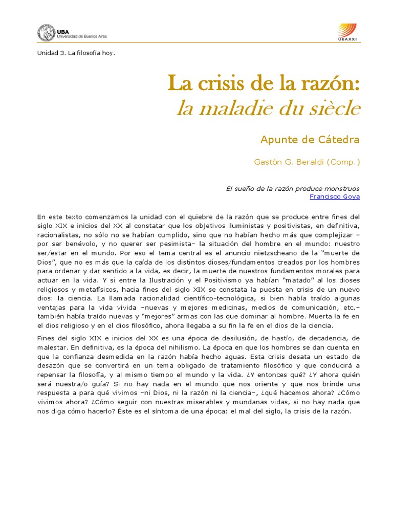 Unidad 3. La Crisis de La Razón (Campus) | Descargar gratis PDF ...