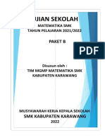 SOAL US MATEMATIKA SMKS 2022 KABUPATEN KARAWANG (Paket B)